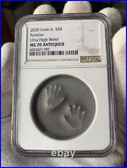 NGC MS70 2020 2nd COIN Cook Islands Still Trapped Silver Coin 1 oz With COA