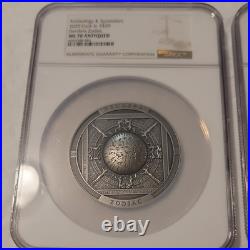 NGC MS70 2020 Cook Island Dendera Zodiac Archeology &Symbolism 3oz Silver Coin