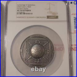 NGC MS70 2020 Cook Island Dendera Zodiac Archeology &Symbolism 3oz Silver Coin