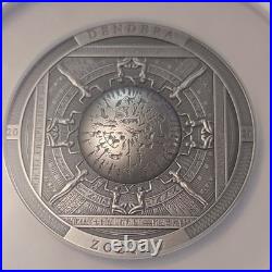 NGC MS70 2020 Cook Island Dendera Zodiac Archeology &Symbolism 3oz Silver Coin
