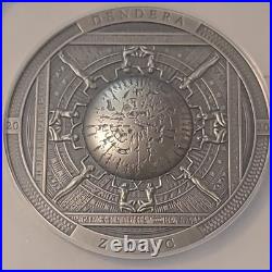 NGC MS70 2020 Cook Island Dendera Zodiac Archeology &Symbolism 3oz Silver Coin