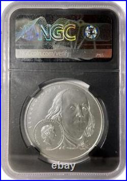 NGC MS70 Life of Franklin Publisher Cook Islands Silver $2 Coin #492