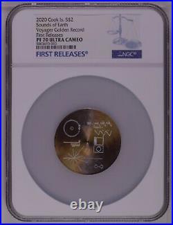 NGC PF70 2020 Cook Islands Sounds of Earth -Voyager Golden Record silver coin