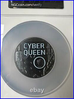 NGC PF70 FR 2023 Cook Islands Cyber Queen The Beginning 3oz Silver Black Coin