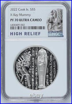 NGC PF70 MUMMY X-Rays 1oz. Silver Coin $5 Cook Islands 2022 Ultra High Relief