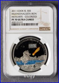 NGC PF70 UC 2011 Cook Muonionalusta Iron Meteorite 20g Silver Coin