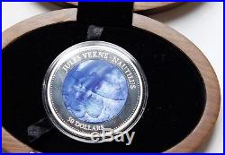 Nautilus Jules Verne Mother of Pearl 5 oz Pure Silver Coin $50 Cook Islands 2014