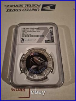 Ngc 7k Ms70 2022 Cook Islands Ohio U. S. State Animal Series Northern Black Racer