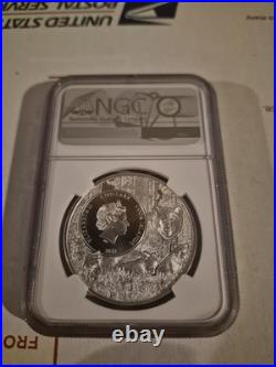Ngc 7k Ms70 2022 Cook Islands Ohio U. S. State Animal Series Northern Black Racer