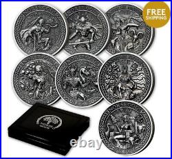 Norse Gods 2 oz. Fine Silver 9-Coin set, Cook Islands
