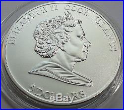 ORIGINAL Cook Islands 2010 $ 5 TENDER LOVE Silver Coin with Hologram RARE