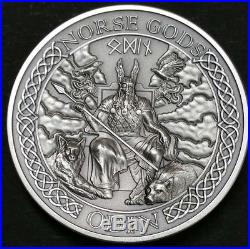 Odin 2 oz Cook Islands Ultra High Relief. 999 Fine Silver Coin $10 Mintage 1000