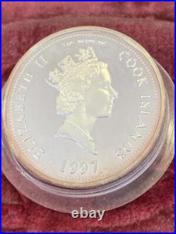 One Dollar Diana Princess Wales 1997 Cook Islands Elizabeth II Silver Proof 1 Oz