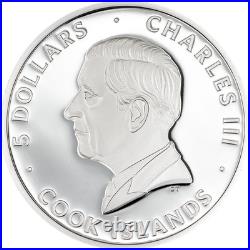 Orchid-Bionics. Cook Islands 5$ 2026 99,99% silver coin, 1 oz
