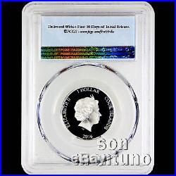PCGS GRADED PR69 DCAM FIRST STRIKE Brexit Silver Proof COIN 2016 Cook Islands $1
