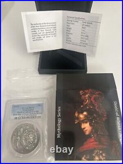 PCGS MS70 Shield of Athena Silver Coin 2oz -Mythology Aegis, Cook Islands 2018