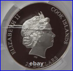 PCGS PR69 2023 Cook Islands $20 FDOI Alcatraz Island 3oz Silver Coin 055GRA