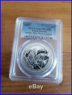 PCGS PR69 Dcsm Cook Islands spider man homecoming, one oz Silver Coin