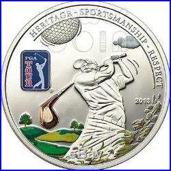 PGA TOUR GOLF CLUB Official Licensed Silver Coin 5$ Cook Islands 2013