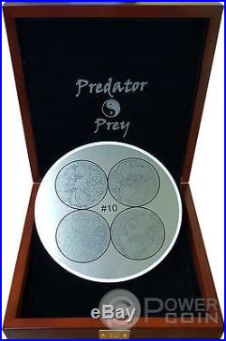 PREDATOR PREY Artist Signed Set 4x1 Oz Silver Coins 5$ Cook Islands 2017