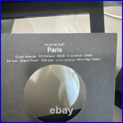 Paris Ville De Nuit 3 oz silver proof coin Cook Islands 2026