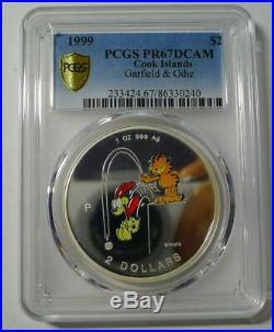 Pcgs Pr67 Cook 1999 Garfield 2 Dollar Silver Proof Coin