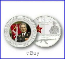 RARE 2007 Kalashnikov AK-47 60th Anniversary 2 x 1 Oz Silver Coins Cook Islands