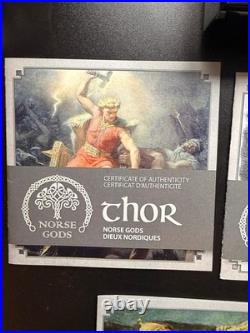 RARE 2015-16 Norse Gods 2 oz. Fine Silver 9-coin series, Cook Islands