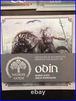 RARE 2015-16 Norse Gods 2 oz. Fine Silver 9-coin series, Cook Islands