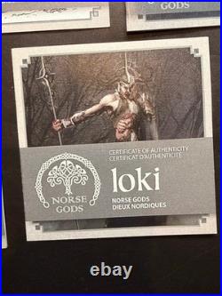 RARE 2015-16 Norse Gods 2 oz. Fine Silver 9-coin series, Cook Islands
