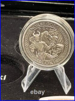 RARE 2015-16 Norse Gods 2 oz. Fine Silver 9-coin series, Cook Islands