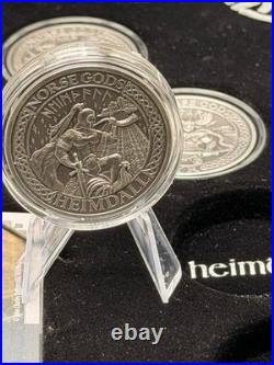 RARE 2015-16 Norse Gods 2 oz. Fine Silver 9-coin series, Cook Islands