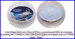 RARE NEW Cook Islands $5 Silver Proof TITANIC COIN with coal from the Titanic