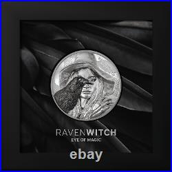 RAVEN WITCH Eye of Magic 2 Oz Silver Coin $10 Cook Islands 2022