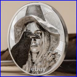 RAVEN WITCH Eye of Magic 2 Oz Silver Coin $10 Cook Islands 2022