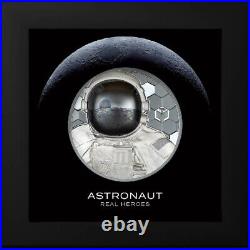 REAL HEROES ASTRONAUT 2024 $20 3 oz Silver Black Proof Coin Cook Islands CIT