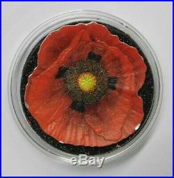 REMEMBRANCE POPPY 1oz Proof-Like Silver Coin in Box+COA 2017 Cook Islands $5
