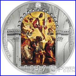 RESURRECTION OF JESUS Tintoretto Easter 3 Oz Silver Coin 20$ Cook Islands 2016