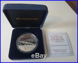 RMS Titanic centenary proof. 925 silver coin $5 38.61mm 28.28g Cook Islands 1177