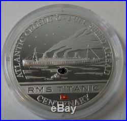 RMS Titanic centenary proof. 925 silver coin $5 38.61mm 28.28g Cook Islands 1177
