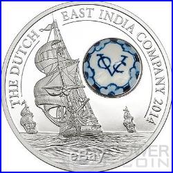 ROYAL DELFT Dutch East India Company Porcelain Silver Coin 10$ Cook Islands 2014