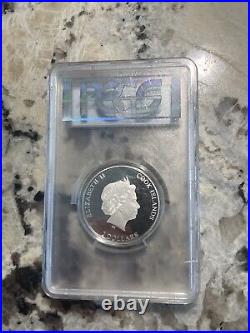 Rare 2017 Cook Islands Quilling Bird Art Pcgs Cert Pf-70 Dcam 1/2 Oz. 999 Silver