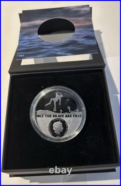 Real Heroes Coast Guard $20 2023 3oz Pure Silver 50mm Black Proof 850 PCS UHL