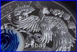 Royal DelftT Peacock Pavo Christatus 50 g Silver Coin Cook Island 2017