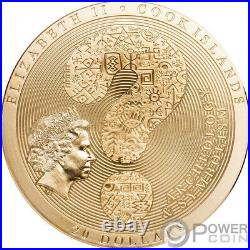 SAMSARA WHEEL Gilded Archeology Symbolism 3 Oz Silver Coin 20$ Cook Islands 2019