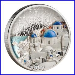 SANTORINI World Architectures 2025 COOK ISLANDS 2oz. 9999 Silver $10 Coin