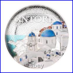 SANTORINI World Architectures 2025 COOK ISLANDS 2oz. 9999 Silver $10 Coin