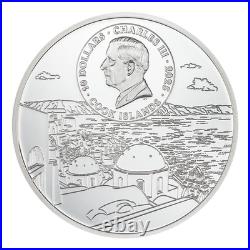 SANTORINI World Architectures 2025 COOK ISLANDS 2oz. 9999 Silver $10 Coin