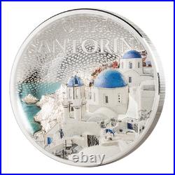 SANTORINI World Architectures 2025 COOK ISLANDS 2oz. 9999 Silver $10 Coin