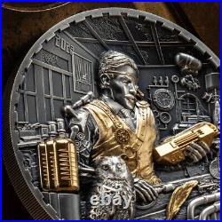 SCIENCE LAB Steampunk 3 Oz Silver Coin $20 Cook Islands 2023 SCIENCE LAB Steampunk 3 Oz Silver Coin $20 Cook Islands 2023